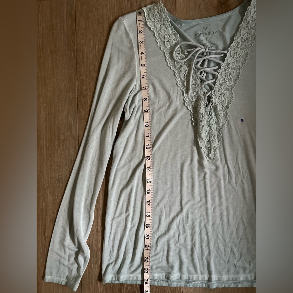 AE Soft & Sexy Long Sleeve Lace Up Tunic Top NWOT - Picture 6 of 8